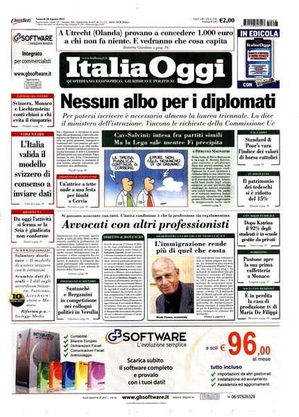 Italia oggi : quotidiano di economia finanza e politica